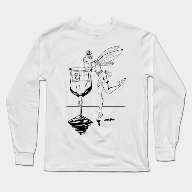 Wine Faerie Long Sleeve T-Shirt by TheHaloEquation